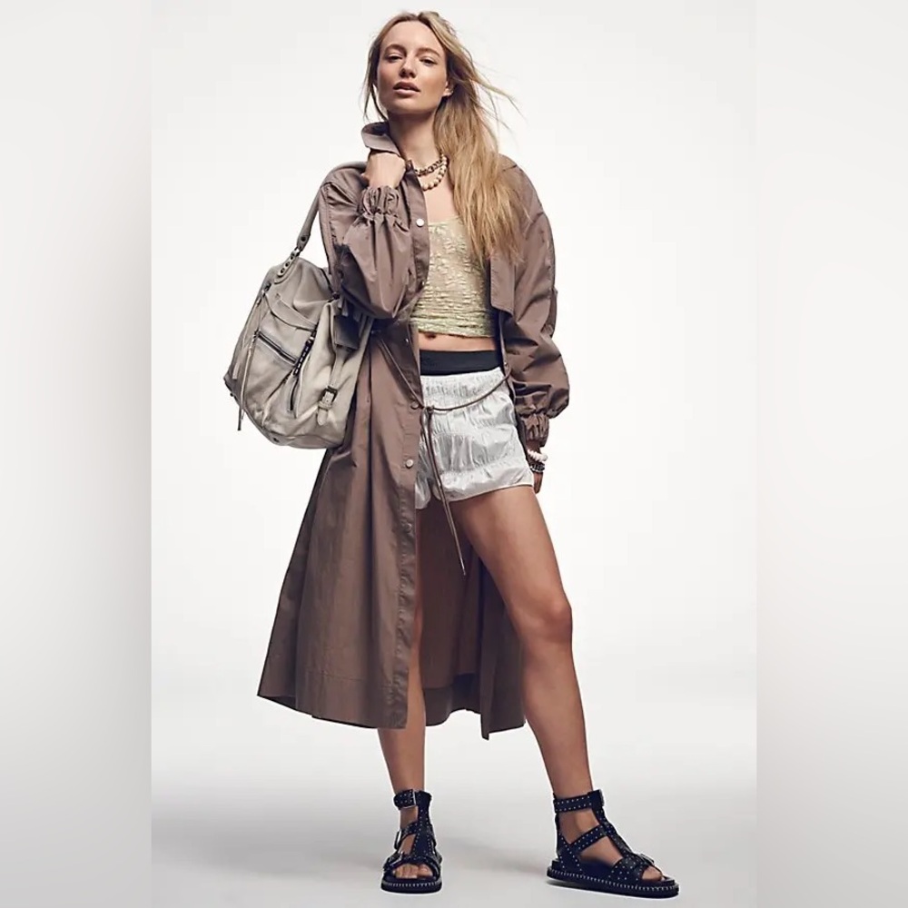 NWT FREE PEOPLE Indy Trench | Dusted Cocoa MSRP $228 Size S Oversized